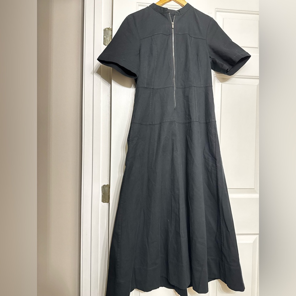 NWT! Banana Republic Black Cotton Canvas Zip-Front Maxi Dress - Multiple Sizes - Picture 6 of 8